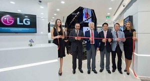 Ribbon cutting ceremony at the launch of LG Electronics' First Business ...